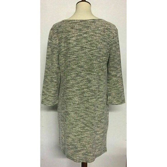 Angie Women's Heather Gray Knit Shift 3/4 Sleeve Sweater Dress Size L - Picture 8 of 10